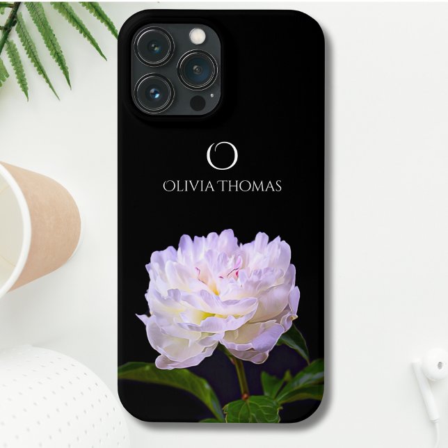 Monograma Elegante Branca com Nome (Criador carregado)