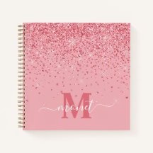 Monograma Elegante com Brilho Rosa