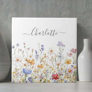 Monograma Elegante de Aquarela Flor Silvestre Colo