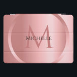 Monograma Elegante de Modelo Dourado com Rosa pers<br><div class="desc">Cobrir Dourado personalizado Monograma Elegante Monograma Moderno iPad Smart.</div>