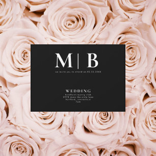 Monograma elegante e simples B/W Sem Convite para