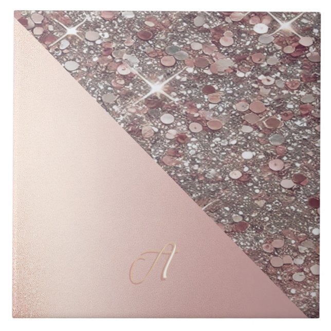 Monograma Elegante em Dourado Rosa (Frente)