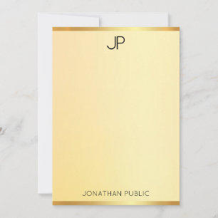 Monograma elegante Faux Dourado Modelo moderno sim