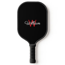 Monograma Elegante Minimalista Preto Vermelho