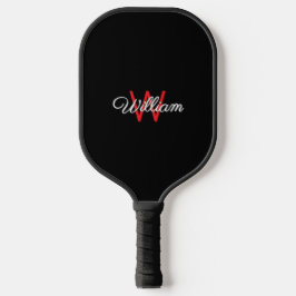 Monograma Elegante Minimalista Preto Vermelho