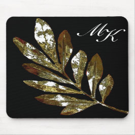 Monograma elegante Mousepad da folha