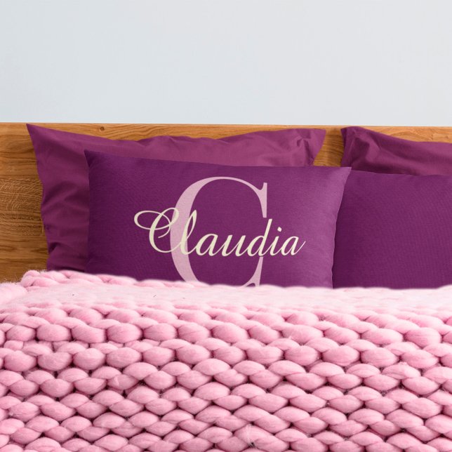 Monograma Elegante Rosa (pillowcase with Name in pink)