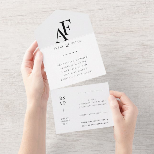 Monograma Elegante Simples Minimalista (Aba destacável)
