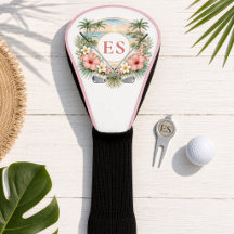 Monograma Elegante Tema de Golfe Costeiro de Praia