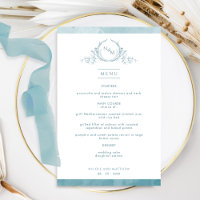 Monograma Elegante Vidro Mar Vidro Aquarela Menu C