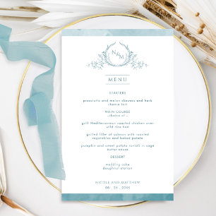 Monograma Elegante Vidro Mar Vidro Aquarela Menu C