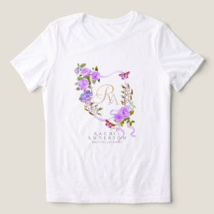 Monograma em banda Rosa púrpura