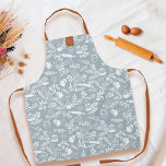 Monograma Estilo de País Floral Padrão de Baking A<br><div class="desc">Chamando todas as fabulosas rainhas de assar! Temos o avental máximo para fazer suas aventuras na cozinha ainda mais na moda! Nosso avental azul padrão floral estilo quic é a mistura perfeita de elegância e praticidade. Quer você esteja carregando um lote de biscoitos caseiros ou experimentando com uma receita de...</div>
