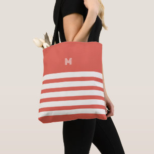 Monograma Estrias Chic Terracotta Tote Bag
