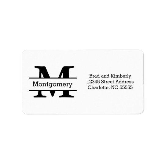 Monograma - etiquetas de endereço etiqueta de endereço