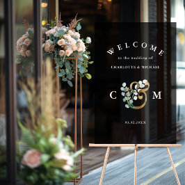 Monograma Eucalyptus verde ouro boas vindas