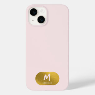 Monograma Feminina Dourada Cor-de-Rosa Esbranquiça
