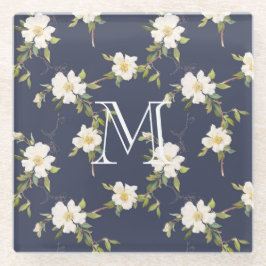 Monograma Floral Branco marinho Azul