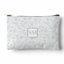 Monograma Floral Cinza Branco Suave