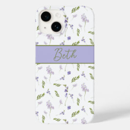Monograma Floral de Aquarela de Flor Silvestre Lav