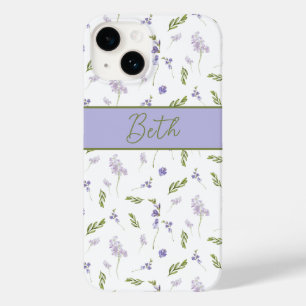 Monograma Floral de Aquarela de Flor Silvestre Lav