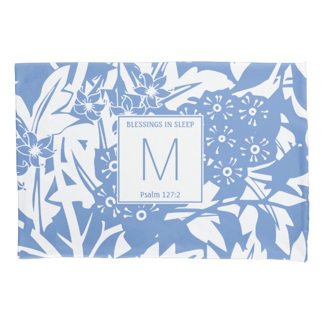 Monograma Floral de Cornflower Blue (Frente)