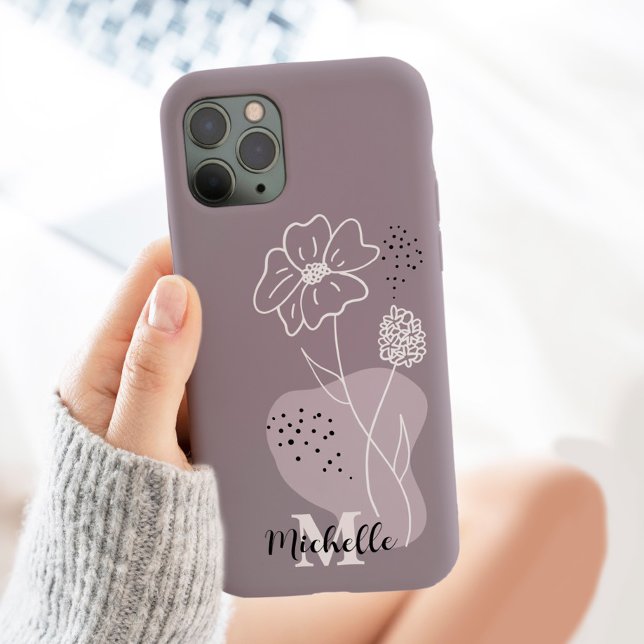 Monograma Floral de Nome Personalizado de Boho Min (Criador carregado)