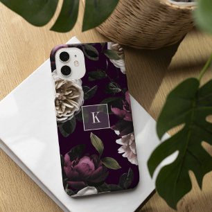 Monograma Floral Escuro Elegante