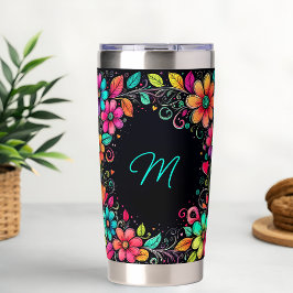 Monograma Floral Personalizado Colorido