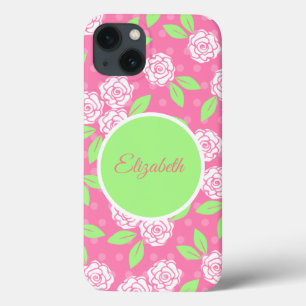 Monograma Floral Rosa e Verde