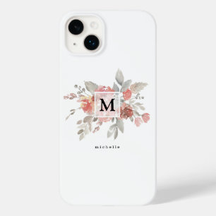 Monograma Floral Rosa Elegante