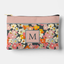 Monograma Floral Rosa Moderno Inicial
