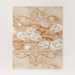 Monograma Floral Rosa quebra-cabeça