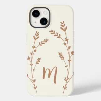 Monograma - folhas chic personalizadas design marr