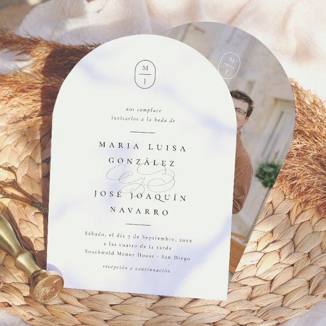 Monograma Formal Convite de Casamento Elegante (Criador carregado)