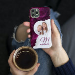 Monograma Foto Moderna de Marble Floral Nome Perso<br><div class="desc">Monograma Foto Moderna de Mármore Floral Nome personalizado apresenta sua foto favorita em um fundo de mármore e flor roxa. Personalize com seu monograma e nome personalizado editando o texto na caixa de texto fornecida. Elaborado por ©Evco Studio www.zazzle.com/store/evcostudio</div>