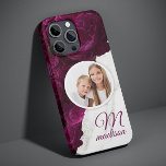 Monograma Foto Moderna de Marble Floral Nome Perso<br><div class="desc">As Capas de telefone de iPhone com o Nome Personalizado de Marble Floral Moderno Monograma de Foto em Monograma apresentam sua foto favorita em um fundo de marble e de flor roxa. Personalize com seu monograma e nome personalizado editando o texto na caixa de texto fornecida. Elaborado por ©Evco Studio...</div>