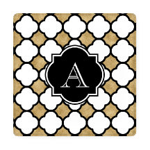 Monograma Geométrico Dourado Branco Quatrefol