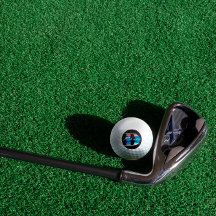 Monograma geométrico inicial D coral azul