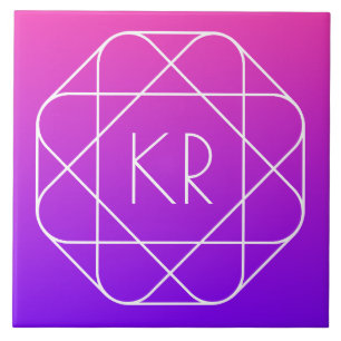 Monograma Geométrico Legal  Violeta Roxo Magenta