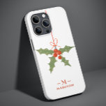 Monograma Holly Winter Floral<br><div class="desc">Monograma Name Christmas Holly Winter Floral iPhone Smart Capa de telefone apresenta uma decoração holly em vermelho e verde com seu nome personalizado e monograma em elegante roteiro vermelho abaixo. Personalize editando o texto nas caixas de texto fornecidas. Perfeito para aniversário, Natal, Dia de as mães, melhores amigos e muito...</div>