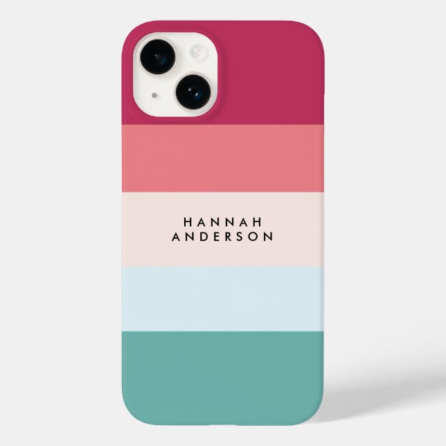 Monograma Horizontal de Banda Colorida Rosa e Verd (Verso)