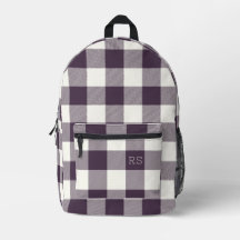 Monograma Iniciais Roxo Gingham Buffalo Check