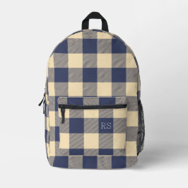 Monograma Iniciais Roxo Gingham Buffalo Check