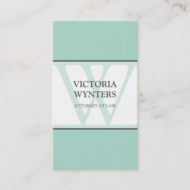 monograma inicial cartão de visita moderno (Frente)