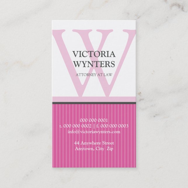 monograma inicial cartão de visita moderno (Frente)