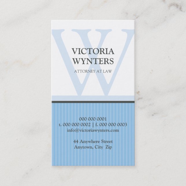 monograma inicial cartão de visita moderno (Frente)