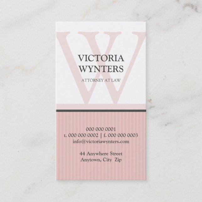 monograma inicial cartão de visita moderno (Frente)