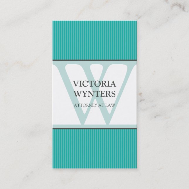 monograma inicial cartão de visita moderno (Frente)