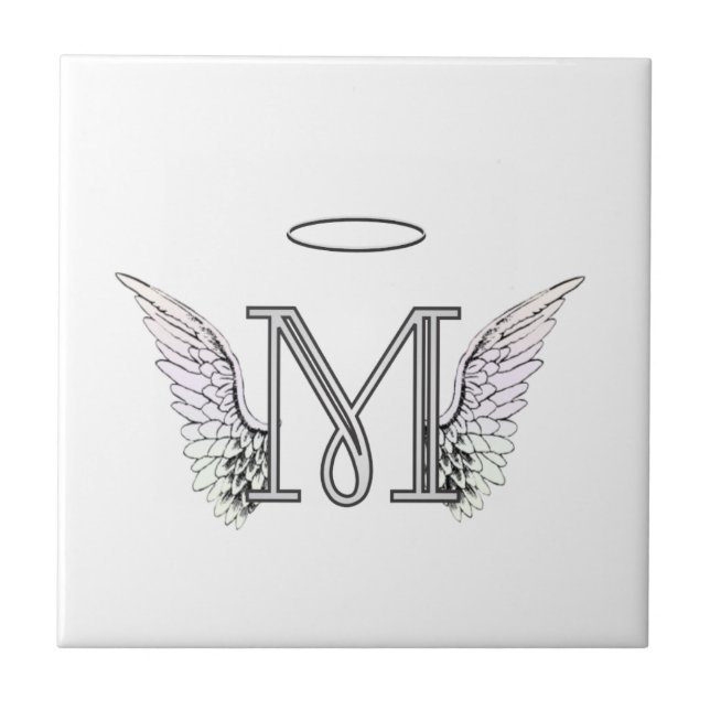 Monograma inicial da letra M com asas & halo do (Frente)